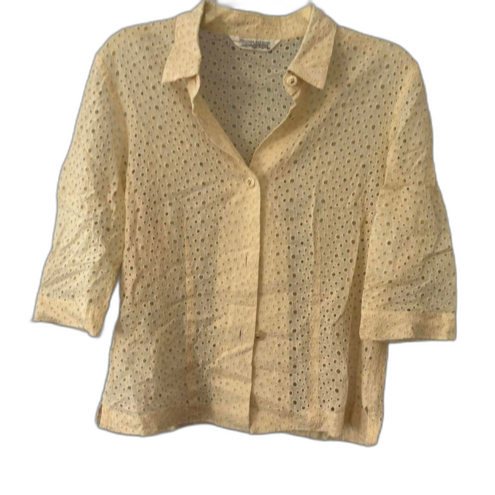 Women's Yellow and Cream Blouse